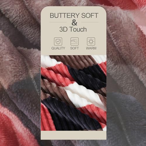 PU MEI Sherpa Blanket Twin Plaid Thick Bed Blanket, 60”*80” Super Soft Flannel Fuzzy Fleece Reversible Velvet Plush Warm Blanket for Couch (Black Red Check) - color: Black Red Check, size: 60"*80"