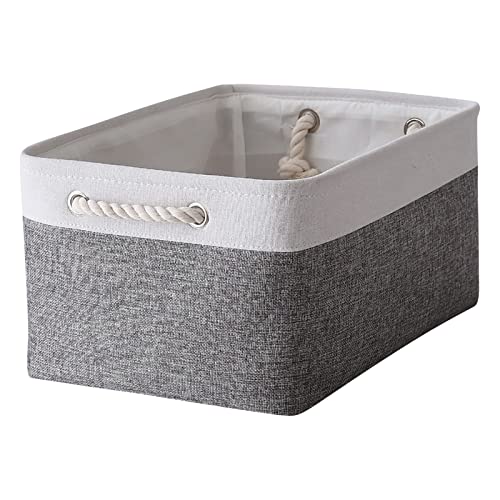 Organization and Storage Basket for Organizing- 16x12x8 inch 1 Pack Fabric Storage Cubes, Collapsible Storage Bins for Shelves Organizer Gift Closet Cloth Toy (White & Grey) - color: White&Grey, size: Large - 15.7Lx11.8Wx8.3H