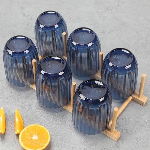 Acrylic Clear Highball Plastic Cups | Plastic Reusable Tumblers 15oz (Set of 6) | Stackable | BPA-free Tumblers | Shatterproof | Top-rack Dishwasher Safe - color: Blue, size: 15 Ounces