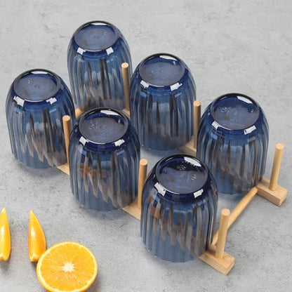 Acrylic Clear Highball Plastic Cups | Plastic Reusable Tumblers 15oz (Set of 6) | Stackable | BPA-free Tumblers | Shatterproof | Top-rack Dishwasher Safe - color: Blue, size: 15 Ounces