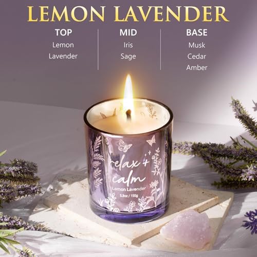 Candles for Women, 3 Pack Soy Wax Candle Gift Sets for Home Scented | Holiday Votive Candle Gifts Set, Christmas Birthday Gifts for Women Mom Her - Vanilla Coconut/Sandalwood Rose/Lemon Lavender - color: Gold, Pink, Purple