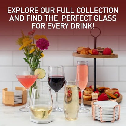 D'Eco 100% Tritan 20 oz Wine Glasses, Shatterproof Glassware, 8 Pack | Reusable, Crystal-Clear Plastic BPA-Free Tumblers for Red and White Wine, Indoor & Outdoor Cups For Parties & Entertaining