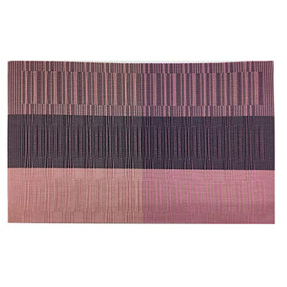 Exquisite Woven Vinyl Placemats for Dining Table Heat Resistant PVC Bamboo Style Table Mats (6, Ombre Purple Red) - color: Red-gradient