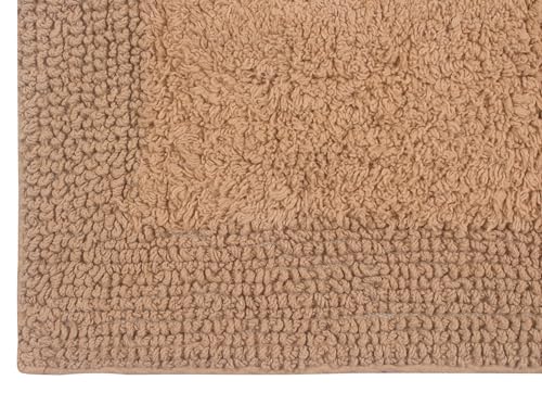 Home Weavers Luxury Collection 100% Cotton Reversible Bathroom Rugs Set, Washable Rug, Soft Cotton Extra Soft and Absorbent Bath Rug, Kitchen Mat, 2 Piece Set(S+M), Linen - color: Linen, size: 2 Piece Set(S+M)