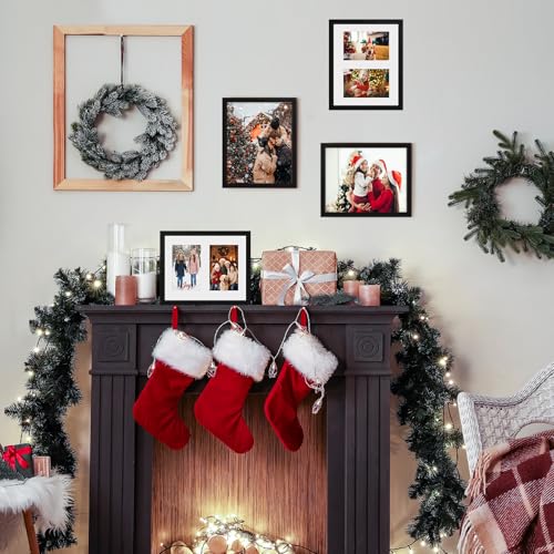 Fixwal 8x10 Collage Picture Frame, Holds Two 4x6 Photos, PVC | Shatter Resistant Plastic Cover, Wall or Tabletop Decor - size: 8x10（2-4x6）