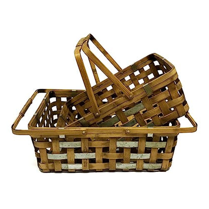 BLACK FOREST DECOR Bamboo Nesting Baskets - Set of 2 18"Wx11.75"Dx7.75"H | |