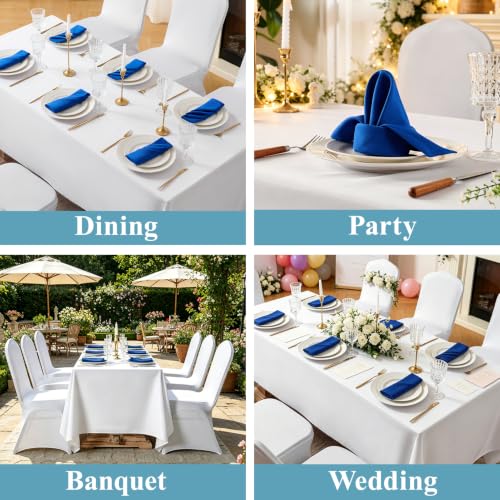 VidaFete Royal Blue Cloth Napkin, 17 x 17 Inch Polyester Napkins Set of 12 | Polyester Napkins Cloth Reusable & Wrinkle-Resistant Dinner Napkins for Weddings, Banquets, Parties, Hotels and Restaurants - color: Royal Blue, size: 17" x 17" (Set of 12)