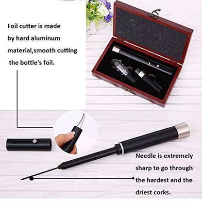 Wine Wing Opener Corkscrew Stainless Steel Professional Set with Foil Cutter for Home/Restaurant/Party