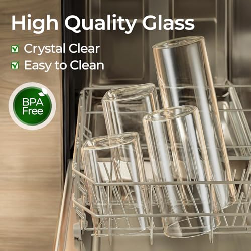 ComSaf Glass Storage Containers wtih Lids 1.9 Qt, Set of 3 Food Storage Jar | Pantry Storage Containers, Glass Jar, Square Canisters, Bamboo Lid with Silicone Seal, Cookie, Cereal, Coffee, 61oz, BPA Free - size: 1.9Qt*3