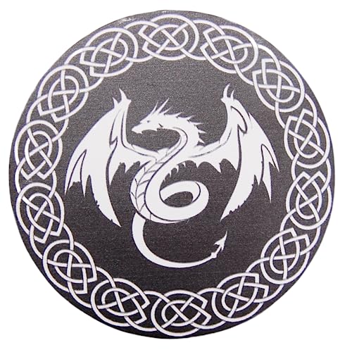Gothic Dragon Coaster Set with Engraved Holder - 4.5-Inch Flying Dragon Coasters, Set of 4