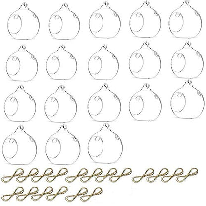 3.15 inches Hanging Tealight Holder Glass Globes Terrarium Wedding Candle Holder Candlestick (18 Pcs/Set) (18pcs)