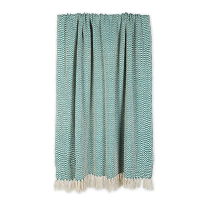 DII Chevron Throw Collection Handloomed Cotton, 50x60, Teal - color: Teal, size: 50x60"