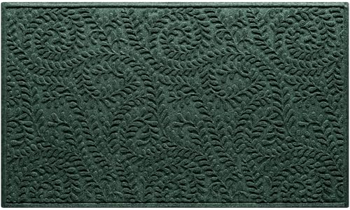 WaterHog Boxwood Front Door Mat Indoor Outdoor Entrance, All-Weather Mats | Heavy Duty Outdoor Doormats, Non-Slip Rubber Backing, Dirt & Moisture Trapper, Low Profile, Made in USA, 35"x59", Evergreen - color: Evergreen, size: Large 35"x59" (3’x5’)