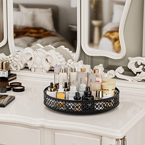Ovicar Lazy Susan Organizer Turntable - 11 inch Rotating Spice Rack Metal Lazy Susan for Cabinet Pantry Kitchen Countertop Dining Table Cupboard Bathroom Refrigerator Vanity Black - color: 11 Inch Black