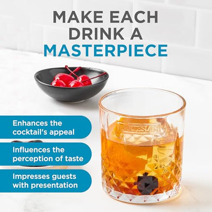 Bartesian Diamond Etched Lowball Glasses - 10.5 Oz Short Low Ball Glass Set for Cocktails & Mocktails - Classy Home Bar Glassware for Bourbon, Whiskey Sour, Old Fashioned, Mint Julep - Set of 2 - style: Etched – Lowball