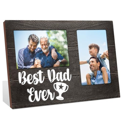 Gifts for Dad Christmas, Dad Gifts from Daughter Son 3D Photo Frame Hold 4x6 Inches Two Photos, Gift for Daddy Who Wants Nothing on Father's Day Birthday - color: dad
