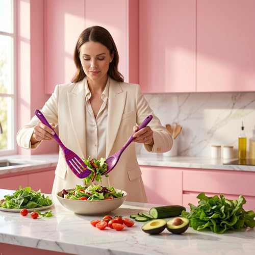 7 PCS Pakkawood Kitchen Utensils | Kitchen Cooking Utensil Set | Pakkawood Utensils | Non-Stick Wooden Spoons | Wooden Spoons for Cooking | Byzantium - color: Byzantium-7PCS