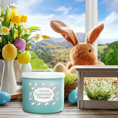 Colonial Candle Cottontail Dreams Scented Jar Candle, Easter Collection, 3 Wick, 14.5 oz - Up to 60 Hours Burn, Easter Candle, Made in the USA - color: Cottontail Dreams