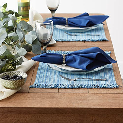 DII Variegated Tabletop Collection, Placemat Set3x19, Light Blue, 6 Piece - color: Light Blue, size: 19" x 13" (Set of 6)