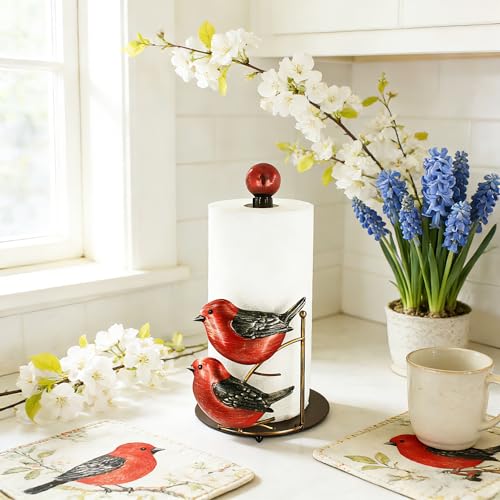 Red Paper Towel Holder Decorative Paper Towel Holder Red Kitchen Decor Winter Paper Towel Holders Countertop Cardinal Decor for Christmas Valentine Mother Day