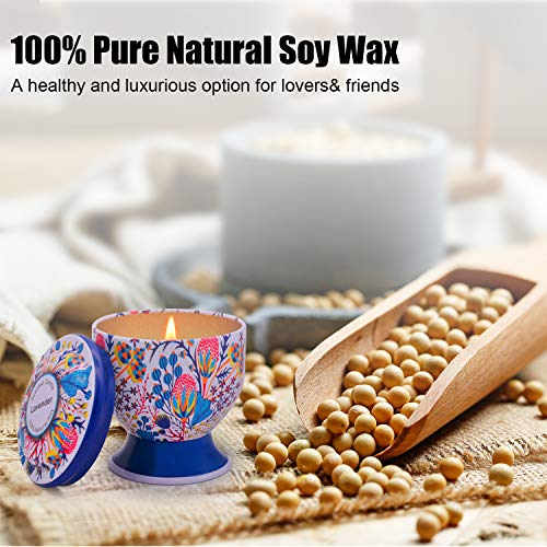 Scented Candles Gift Set for Home Women Soy Wax Aromatherapy Candles, Lavender, Mint, Lemon and Rose Fragranes, 4.0oz, 4 Packs