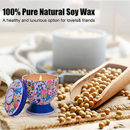 Scented Candles Gift Set for Home Women Soy Wax Aromatherapy Candles, Lavender, Mint, Lemon and Rose Fragranes, 4.0oz, 4 Packs