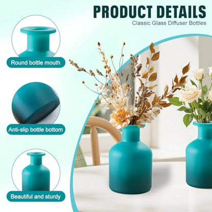 QUUPY 1PCS 150ml/5oz Glass Diffuser Bottle Jars Pot Exquisite Essential Oils Container for DIY Essential Oil Diffuser Gift - color: Blue Gradient