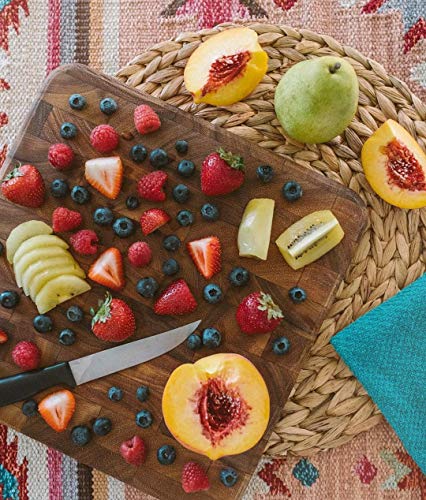 Ironwood Oslo End Grain Square Utility Cutting Board, 12 Inch Square Acacia Wood Cutting Board | Dice, Prep & Serve | Great for Meat & Veggies | Beautiful Acacia Wood | Knife Friendly End Grain Board | Charcuterie Board - size: 12"L x 12"W