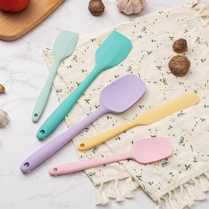 Silicone Spatula Set,5 Piece Food Grade Rubber Spatulas,Multicolor 3 | Spatulas Silicone Heat Resistant for Baking,Cooking,and Mixing High Heat Resistant Non Stick Dishwasher Safe BPA-Free - color: Multicolor 3