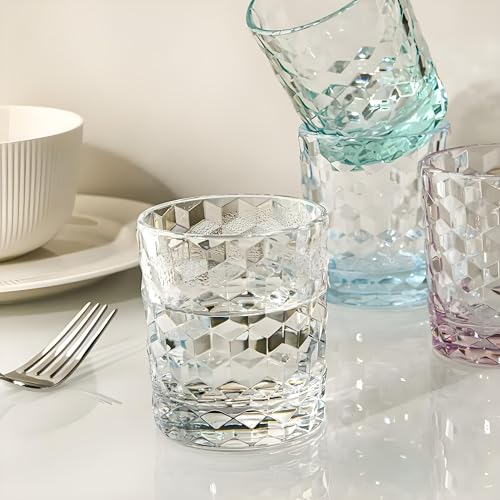 8 Oz Unbreakable Tritan Drinking Glasses Shatterproof Acrylic Glasses Drinkware BPA Free Hard Plastic Cups Reusable Kitchen Water Glasses Drinking Set of 6 (Clear) - color: Clear