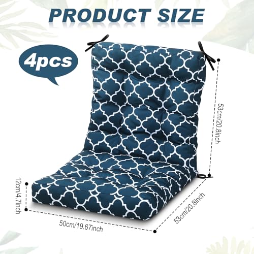 Hoteam 4 Set Outdoor Patio Chair Cushions 20 x 42 in Deep Seat Waterproof Patio Cushions Set for Furniture Replacement Removable Seat and Back (Lantern) - style: Lantern