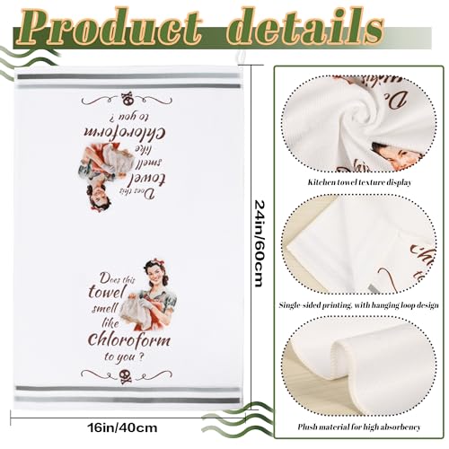 Funny Kitchen Towels， Funny Dish Towels for Women, Retro Sarcastic Hand Towels for Kitchen & Bathroom, Best Housewarming Gifts for Women Mom Hostess(16×24 Inches Set of 2) - color: Womeninteresting Women