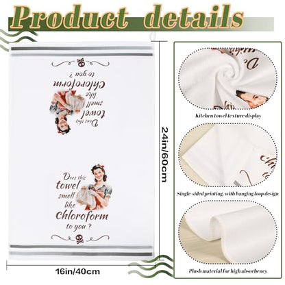 Funny Kitchen Towels， Funny Dish Towels for Women, Retro Sarcastic Hand Towels for Kitchen & Bathroom, Best Housewarming Gifts for Women Mom Hostess(16×24 Inches Set of 2) - color: Womeninteresting Women