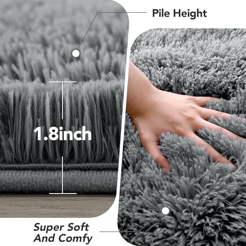 10x14 Area Rug Living Room - Fluffy Gray Soft Non-Slip Carpet | 10x14 Extra Large - 88% Love Its Softness. Elegant Gray Charm. Fluffy Comfort Non-Slip Backing Perfect 4-6 Movie Nights - color: Grey, size: 10' x 14' (Rectangular)