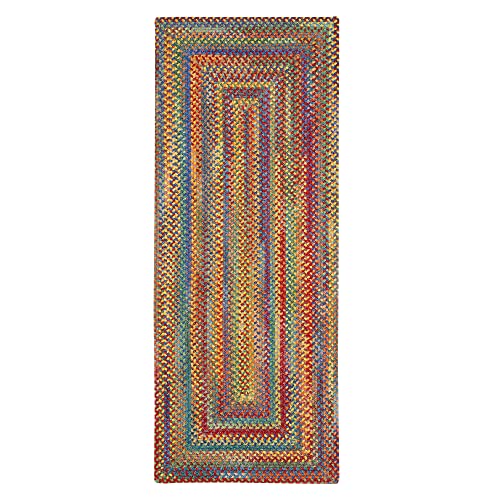 Capel American Heritage Multi 2' 0" X 6' 0" Runner Concentric Rectangle Braided Rug - color: Multi Color, size: 2' x 6' (Runner)