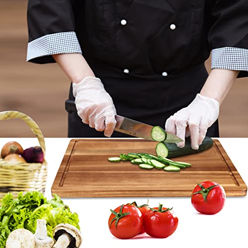 Decorative Acacia Wood Cutting Boards for Kitchen Meat Large Charcuterie Boards Best Hardwood Solid Chopping Board Butcher Block Bread Serving Cheese Board Big Maple Carving Cutting Board Non Toxic - size: 16"L x 11"W