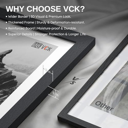 VCK 18x24 Poster Frames Black - 6 Pack, Wide Border Wood Picture Frame, Multi-Directional Display Family Photos, Office Prints, Studio/Gallery, Wall Hanging - color: Black, size: 18 x 24