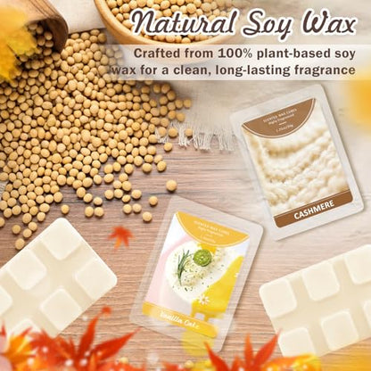 SCENTORINI Wax Melts, Scented Wax Cubes for Warmer, Fall Scents 8 Pack | 4 Cashmere & 4 Vanilla Cake Soy Wax Melts, Home Fragrances New Year, Valentine's Day Gifts Set for Family, Lovers - size: 4 Cashmere & 4 Vanilla Cake