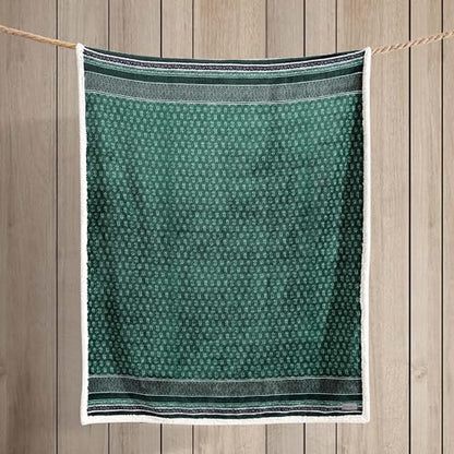 Eddie Bauer - Throw Blanket, Brushed Fleece & Plush Sherpa Soft Bedding, Blanket for Couch & Bed (Fair Isle Green, 50" x 60") - color: Fair Isle Green, size: 50" x 60"