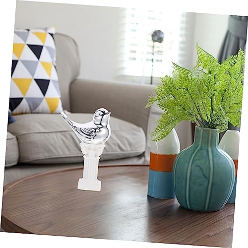 Healifty Abstract Mini Animal Roman Pillar Figurine Statues for Home Decor Lightweight Ceramic Animal Ornaments for Scene Landscaping and Photo Props