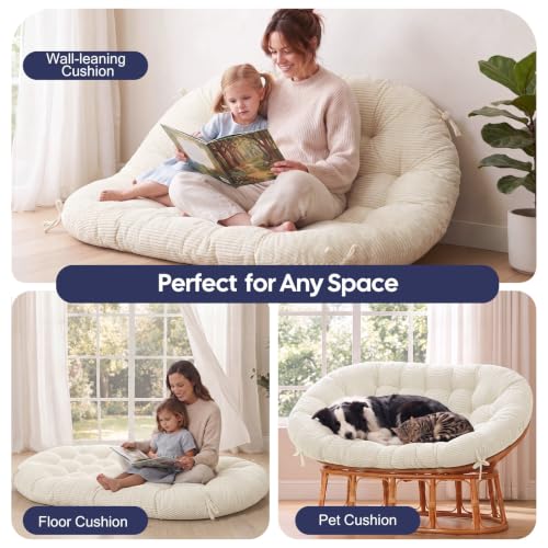 Papasan Chair Cushion Beige - color: Beige, size: 65x48 Inch