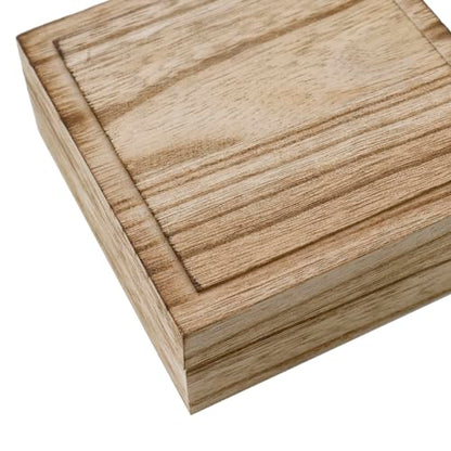 KUMGROT Wooden Storage Box Square Keepsake Box Crafts DIY Storage Jewelry Case Small Wooden Boxs with Sponges Storage Organizer for Photos Jewelry Ring Coins Cards Change, 5.51" x 2.36" x 2.13" - style: Square