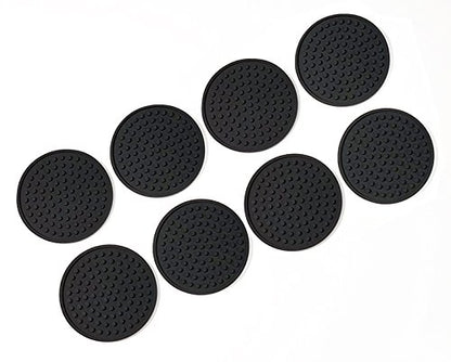 Better Kitchen Products 8 Piece Silicone Coaster Set, Black - size: 3.63" diameter