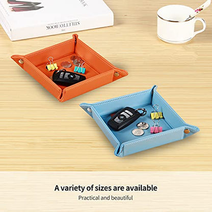 YAPISHI Key Dish Bowl for Entryway, Catchall Holder Bedside Table Valet Tray for Men's Pocket Stuff, PU Leather Nightstand Organizer for Dice/Coins/Wallet/Watch/Rings/Sunglasses, Dresser/Coffee Table | Valet Tray for Men,Nightstand, Dresser,Desk,Entryway