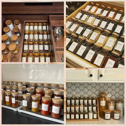 201 Spice Jar Labels - Preprinted Minimalist Waterproof Stickers for Kitchen Jars, Herb & Seasoning Labels for Pantry Organization - style: White Square spice labels