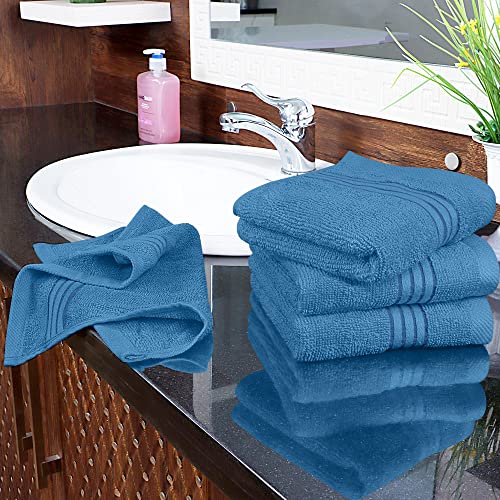 Utopia Towels 12 Pack Premium Wash Cloths, 12x12 in, Electric Blue | Highly Absorbent Soft Feel Lightweight Washcloths - Premium Ring Spun Cotton, Ideal for Bathroom, Spa, Gym & Face - color: Electric Blue