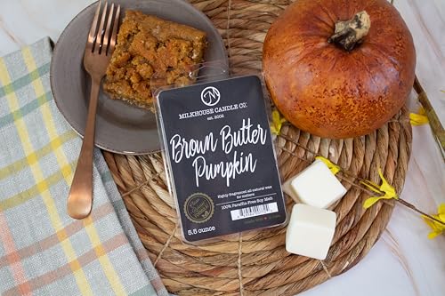 Milkhouse Brown Butter Pumpkin Soy Wax Melts for Wax Warmer, 5.5 oz | Clean-Burning, Premium Fragrance Oil, Made in the USA - color: Brown Butter Pumpkin