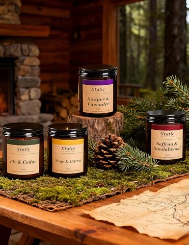 Brown Soy Wax Candle Gift Set - 28oz Large Jar,200-Hour Burn Time,Home Fragrance for Relaxation, Meditation,Gifts for Women, Housewarming, Home Decor