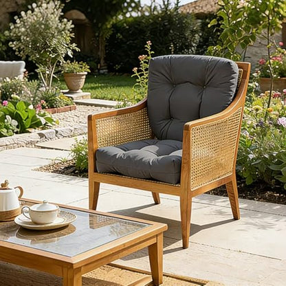 Outdoor Chair Cushions Set of 2, 19"x19" Tufted Outdoor Seat Cushions, Waterproof Patio Furniture Cushions, Grey - color: Grey