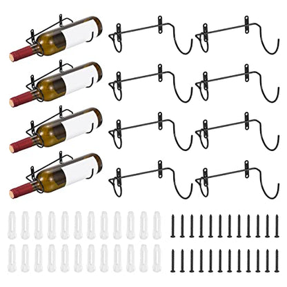 uxcell Spiral Wine Wall Holder 12 Pcs, Metal Wine Bottle Display Holder, Wine Bottles Display Wall Storage Shelf - for Home Kitchen Bar Wall Decor Black Left - style: Left Style